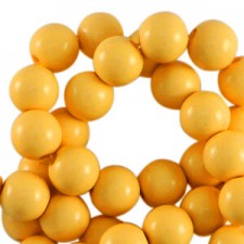 Acrylic beads 6mm round Shiny Citrus orange